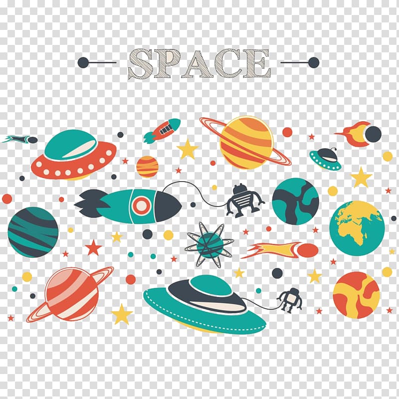 Spacecraft Outer space Cartoon Illustration, Space scene transparent background PNG clipart