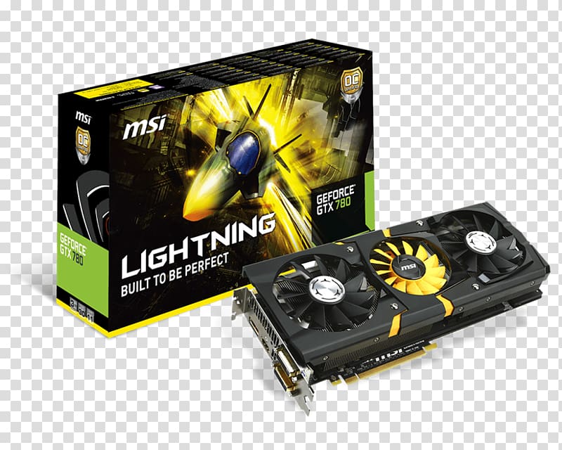 Graphics Cards & Video Adapters Top Performance Graphics Card for Extreme Overclocking N780 LIGHTNING GeForce Micro-Star International Digital Visual Interface, presentation cards transparent background PNG clipart
