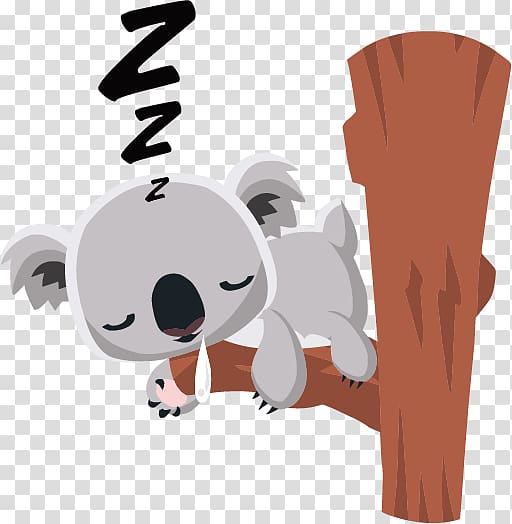 Koala Bear Cartoon , Koala sleeping in a tree transparent background PNG clipart