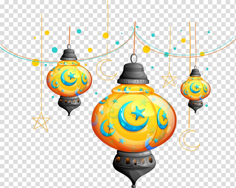 yellow lanterns illustration, Light Eid al-Fitr, eid transparent background PNG clipart