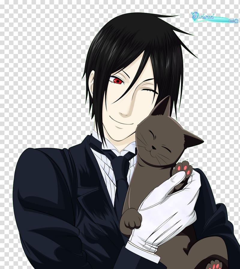 Sebastian Michaelis Ciel Phantomhive Cat Black Butler, sebastian transparent background PNG clipart