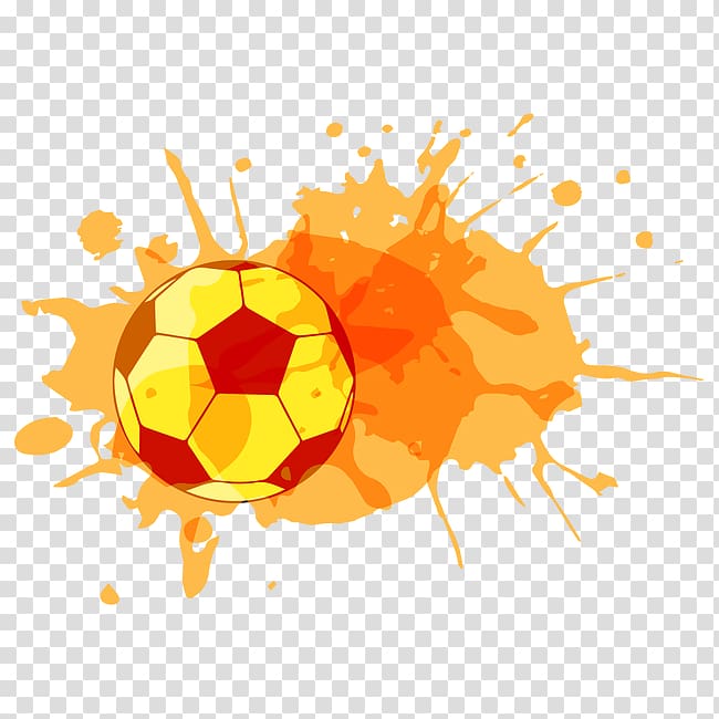 Football Watercolor painting, Football splash transparent background PNG clipart