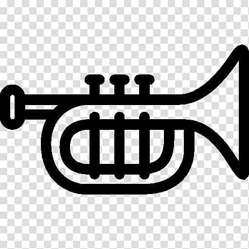 Trumpet Musical instrument Icon, Cartoon Black Trumpet transparent background PNG clipart