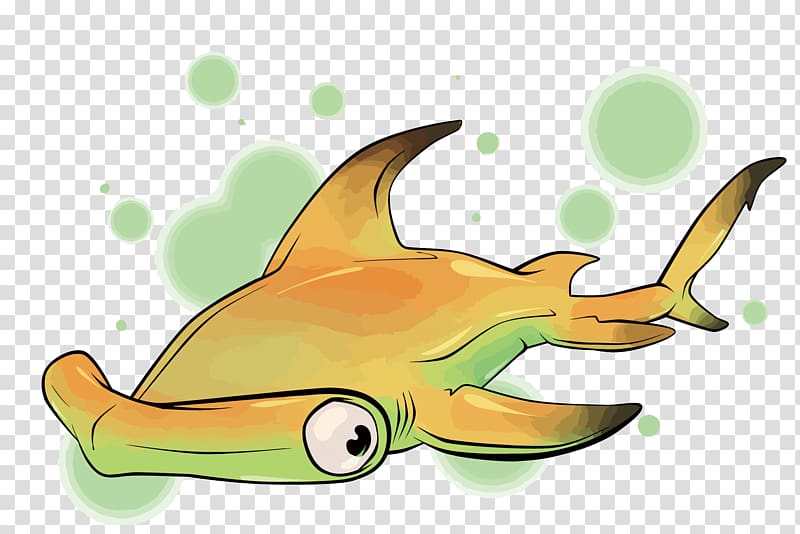 Hammerhead shark Cartoon , flat shark transparent background PNG clipart