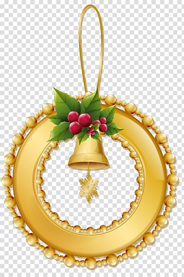 yellow hanging wall decor illustration, Christmas Holiday Nativity of Jesus Tradition 25 December, Christmas Gold Wreath with Bell Ornament transparent background PNG clipart