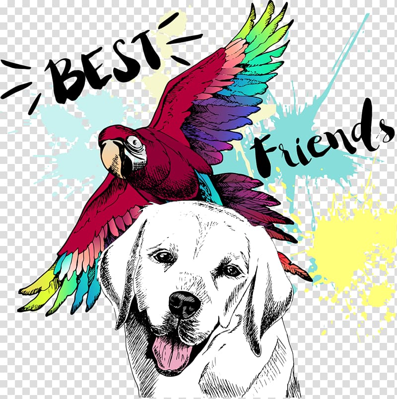 Dog Black and white Drawing , bird animal transparent background PNG clipart