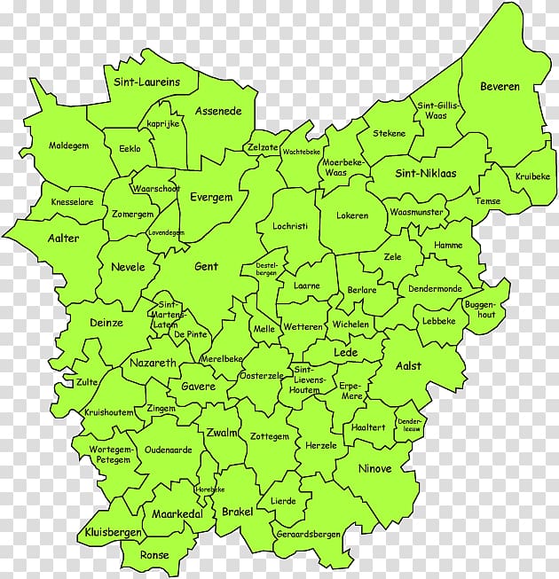 Waasland Arrondissement of Ghent Map Scheldeland Mechelen, map ...