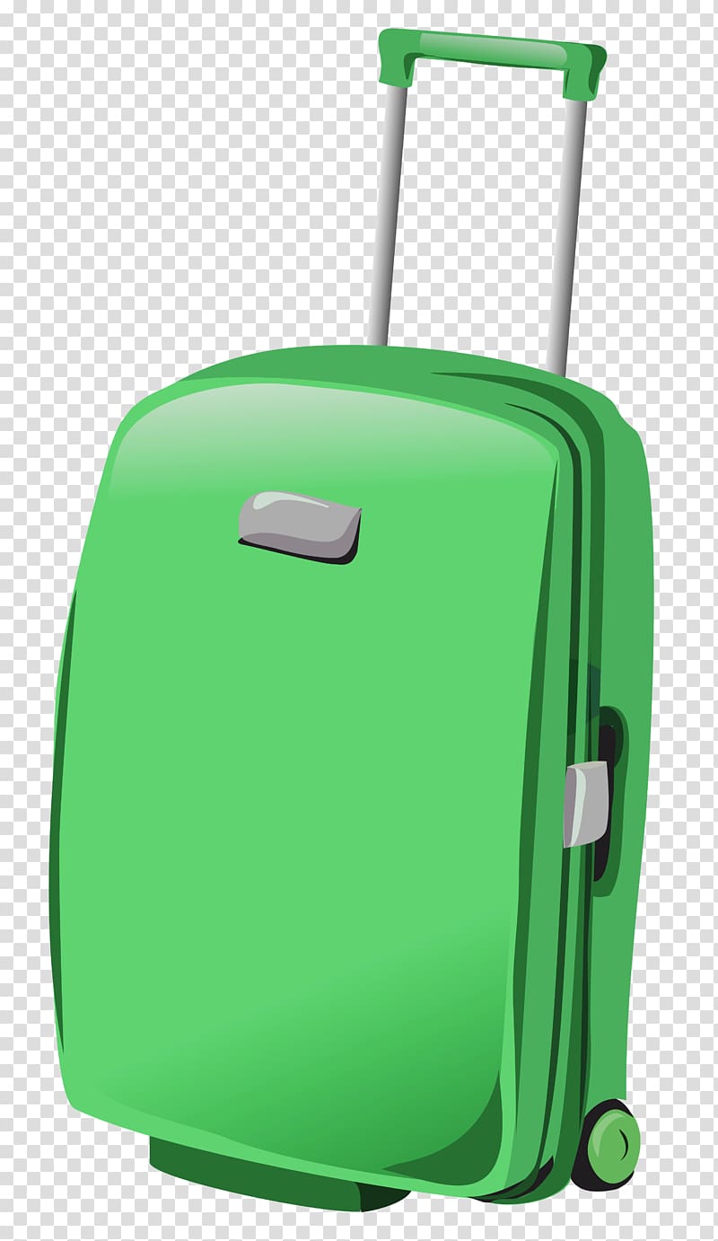 green luggage trolley bag illustration, Suitcase Baggage Travel , Green Suitcase transparent background PNG clipart