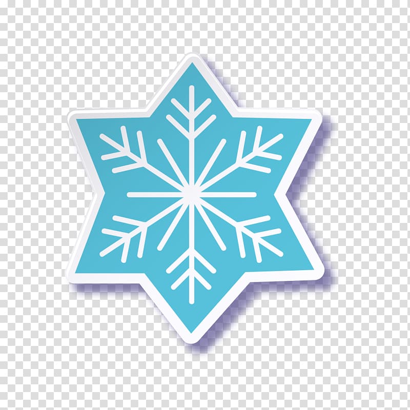 , Hexagon blue snowflake transparent background PNG clipart