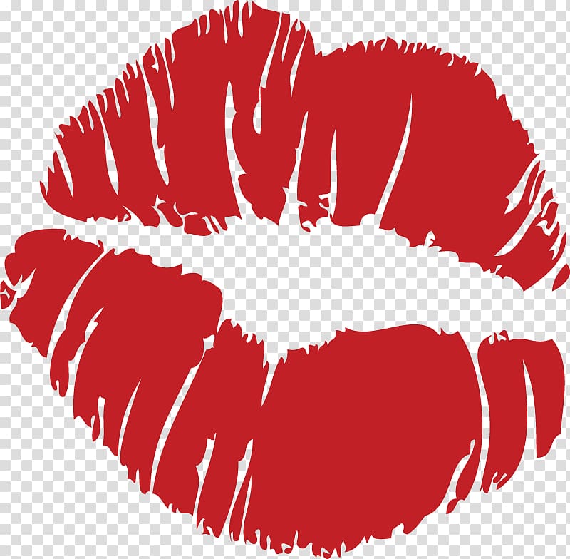 red lips , Sticker Wall decal Kiss Lip, Of Red Lips transparent background PNG clipart