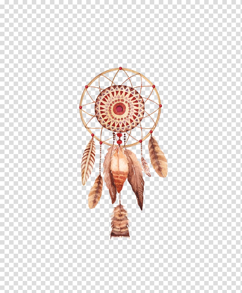 brown dreamcatcher, Dreamcatcher Poster Watercolor painting Printmaking, Indian national wind album transparent background PNG clipart