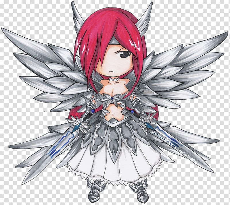 Erza Scarlet Natsu Dragneel Chibi Drawing Anime, Chibi transparent background PNG clipart