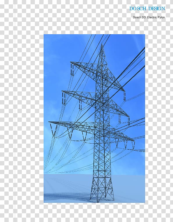 Transmission tower Electricity Industry Electric potential difference Three-dimensional space, pylon transparent background PNG clipart