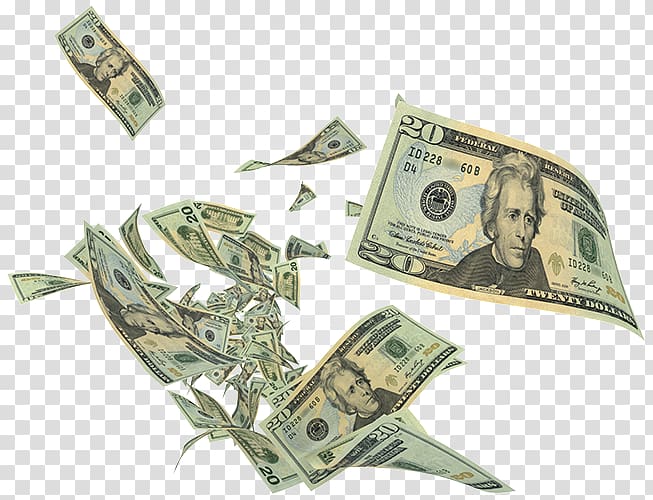 United States Dollar Flying cash Banknote Money United States one-dollar bill, money in the air transparent background PNG clipart