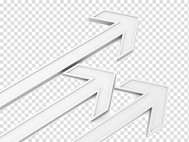 white three-dimensional arrow transparent background PNG clipart