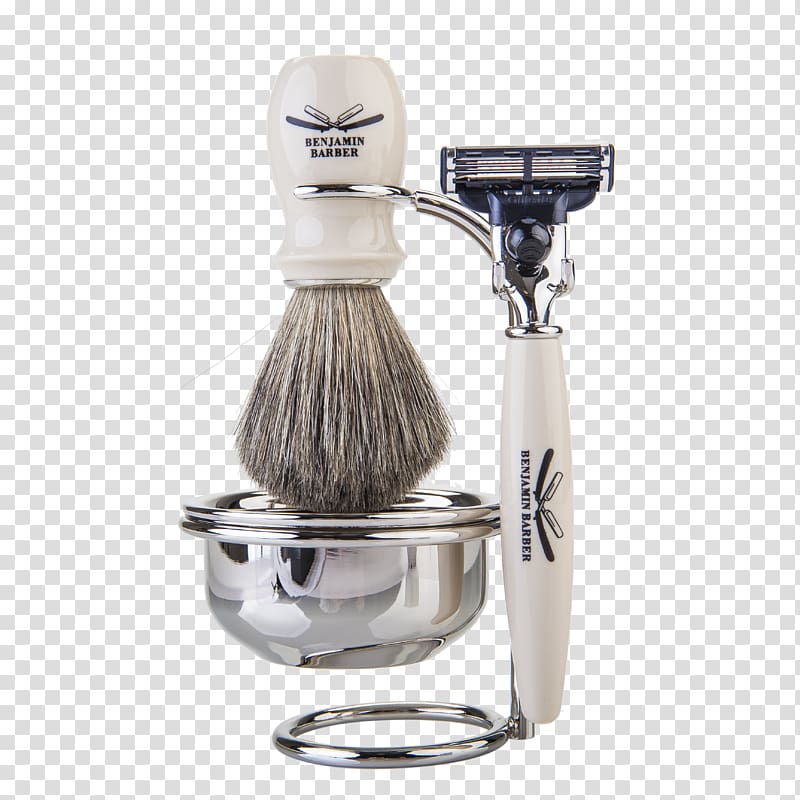 Shave brush Shaving Safety razor Gillette Mach3, Men barber transparent background PNG clipart