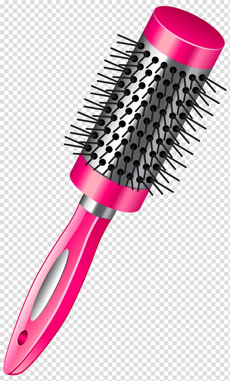 pink and black hairbrush , Comb Hairbrush , Hairbrush transparent background PNG clipart