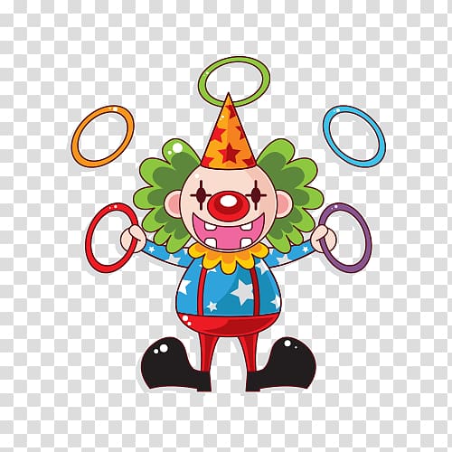 Circus Clown Cartoon Illustration, Circus transparent background PNG clipart