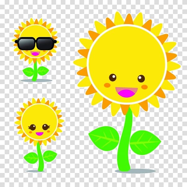 Common sunflower Drawing , Cartoon sunflower material transparent background PNG clipart