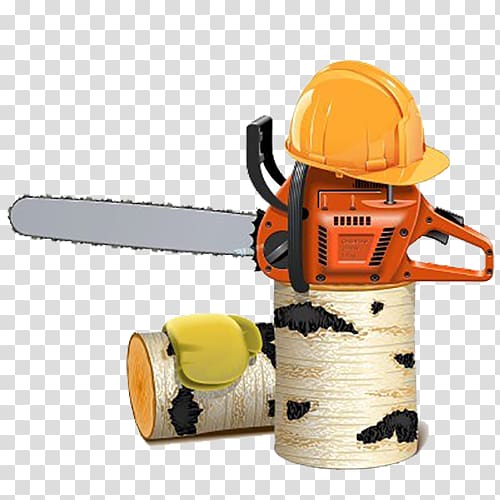 Chainsaw Firewood illustration, Chainsaw helmet transparent background PNG clipart