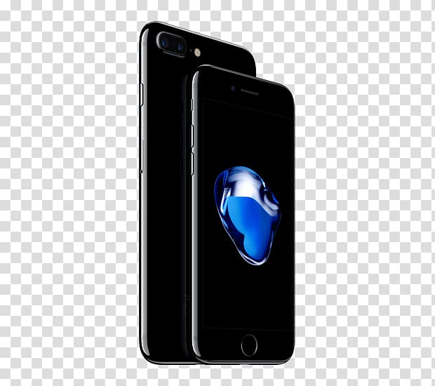 Apple iPhone 7 Plus jet black Smartphone, smurfs phone transparent background PNG clipart