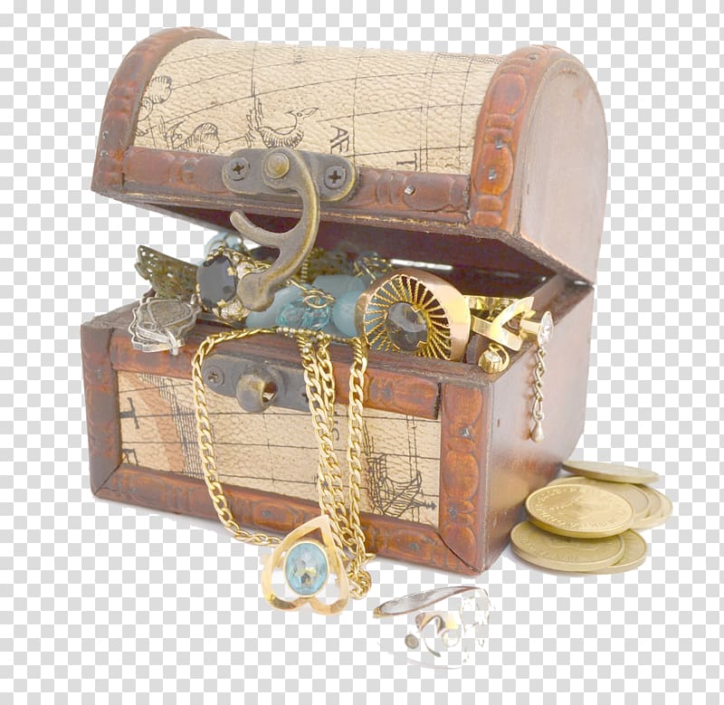 Earring Jewellery Treasure, Box filled with gold and silver transparent background PNG clipart