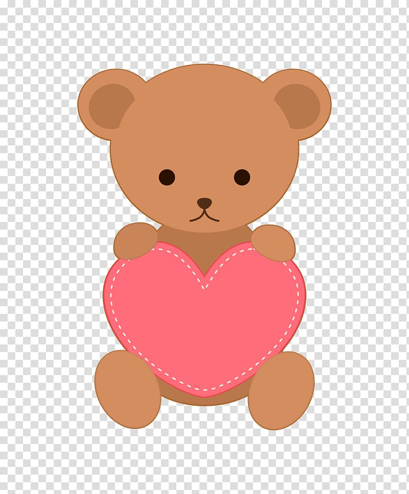 cute bear wtih heart., others transparent background PNG clipart