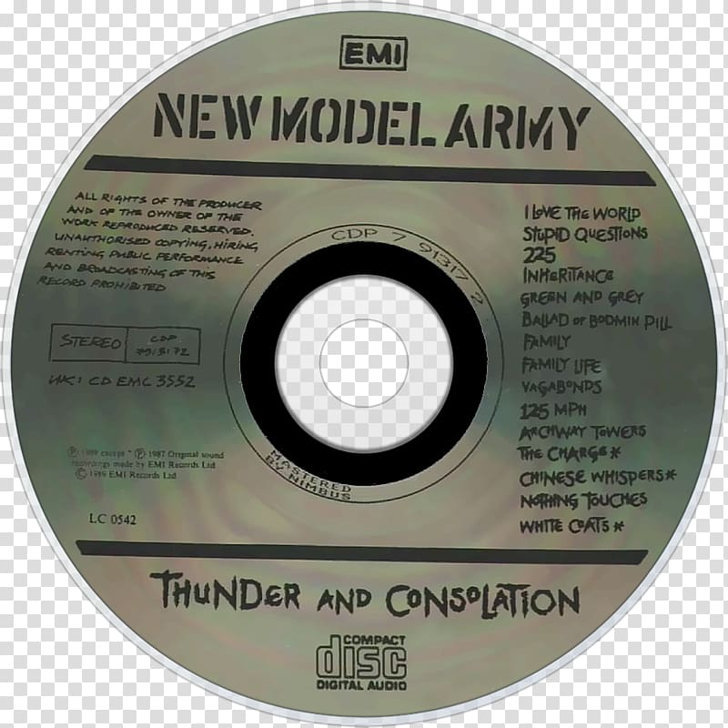 Compact disc Thunder and Consolation New Model Army Phonograph record United Kingdom, Tv Model transparent background PNG clipart