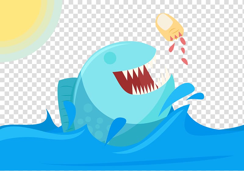 Shark Fish Piranha Illustration, The shark eats the fish transparent background PNG clipart