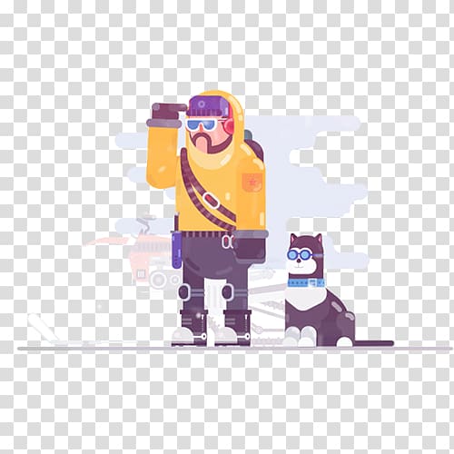 Animation Motion graphics Motion graphic design Illustration, Traveler and his dog transparent background PNG clipart