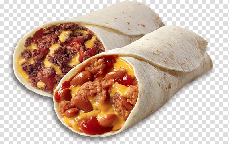 cheese taco , Burrito Nachos Taco Mexican cuisine Refried beans, burrito transparent background PNG clipart
