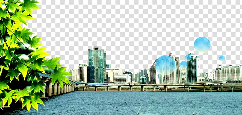 calm sea water near city buildings, Skyscraper Building Architecture City, City building background transparent background PNG clipart