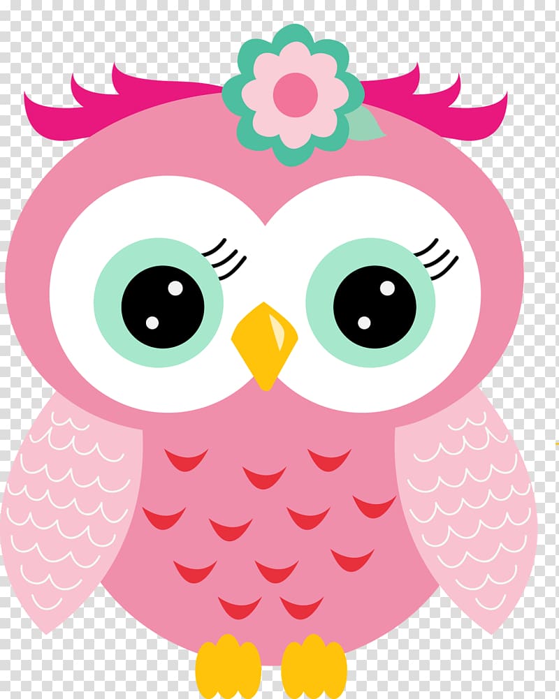 white and pink owl , Drawing Little Owl Pink Paper Party, owls transparent background PNG clipart