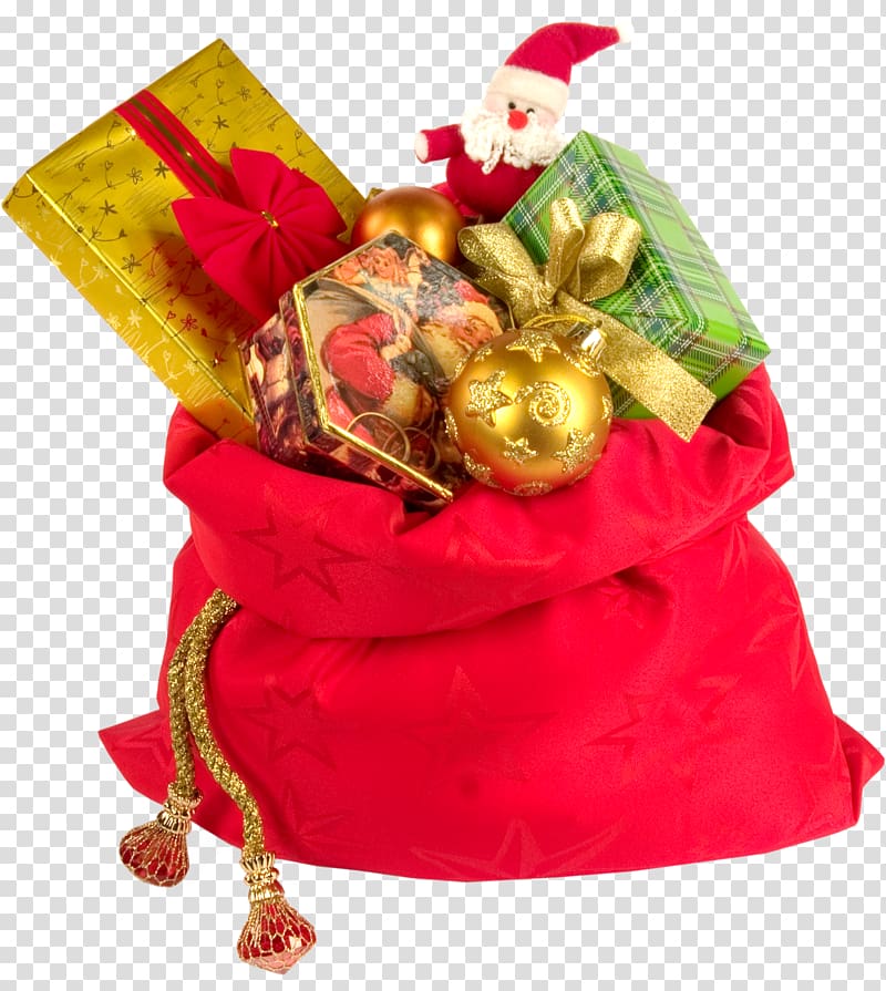 Ded Moroz Gift Bag New Year Holiday, gift transparent background PNG clipart