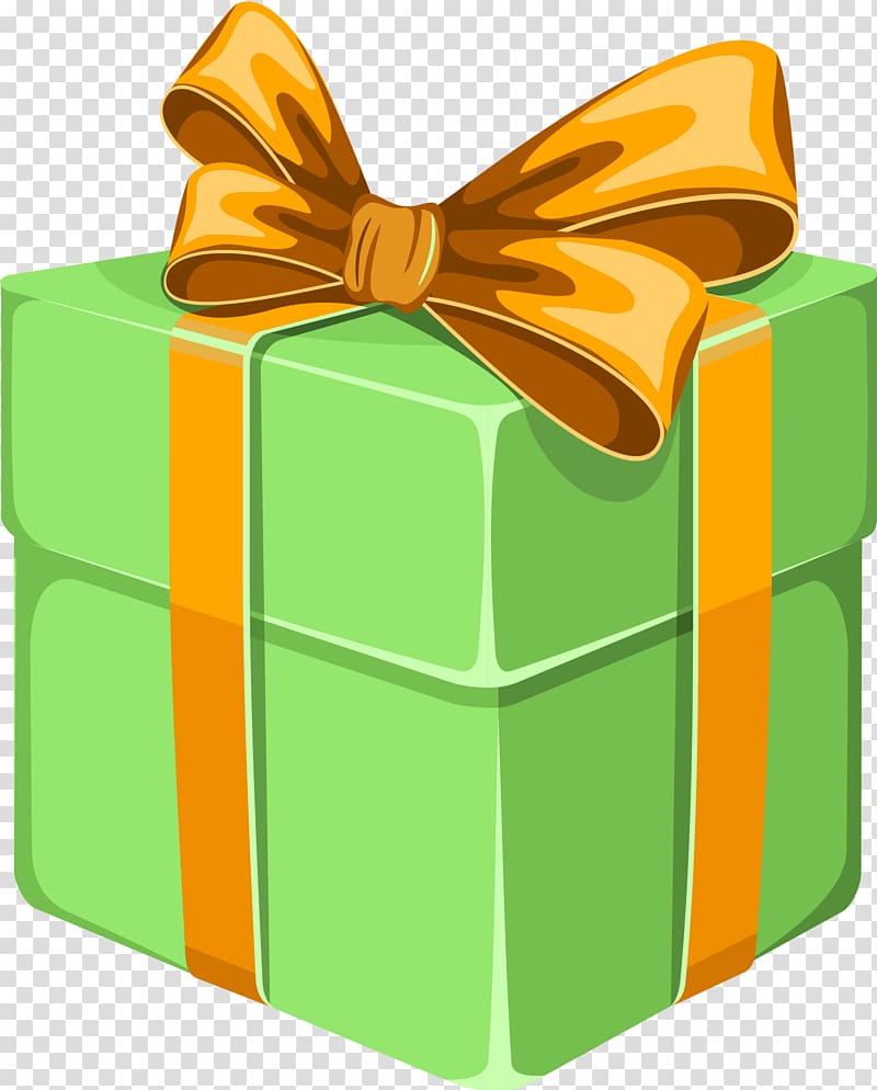 Gift Decorative box , Green cartoon gift box transparent background PNG ...