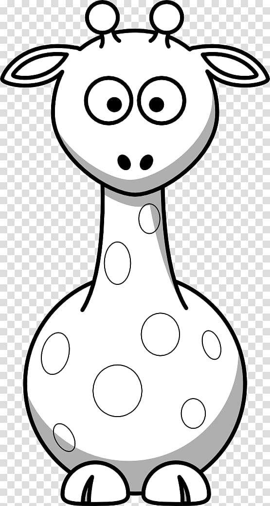 Giraffe Line art , Black And White Animal transparent background PNG clipart