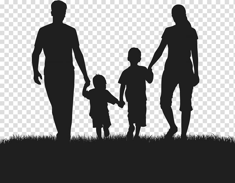 family silhouette , Silhouette Family Divorce, Silhouette transparent background PNG clipart