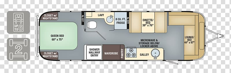 Airstream Caravan Campervans Trailer, upscale interior transparent background PNG clipart