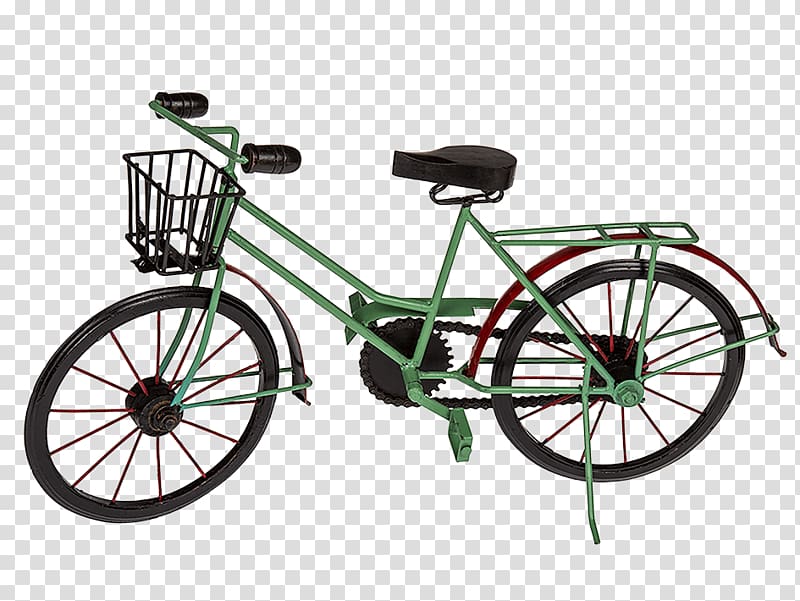 Bicycle Color Metal cyclist Green, wooden basket transparent background PNG clipart