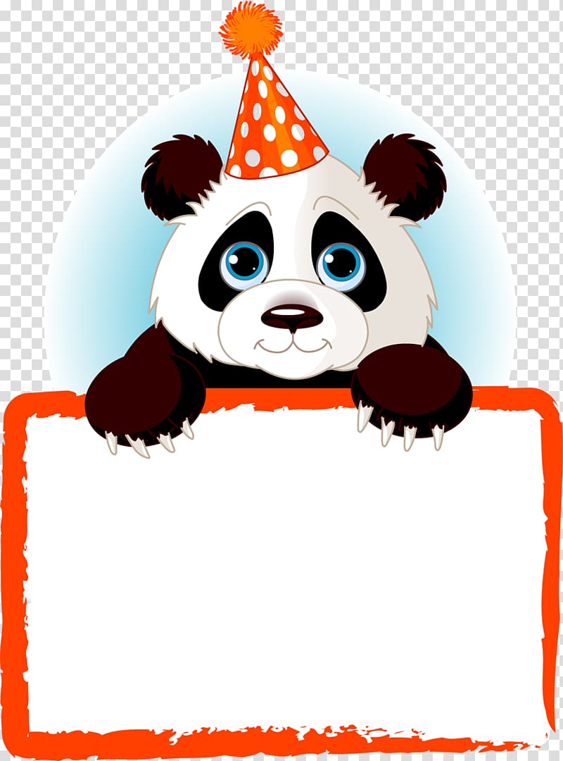 Giant panda Birthday cake , Panda label transparent background PNG clipart