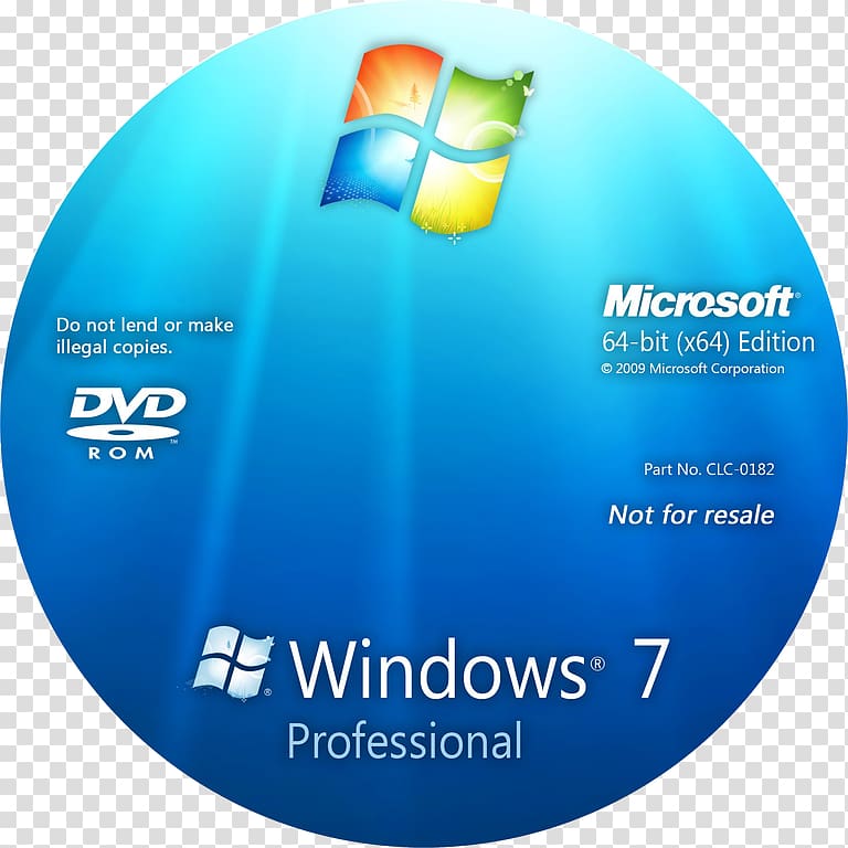 Windows 7 Installation Compact disc 64-bit computing, microsoft transparent background PNG clipart