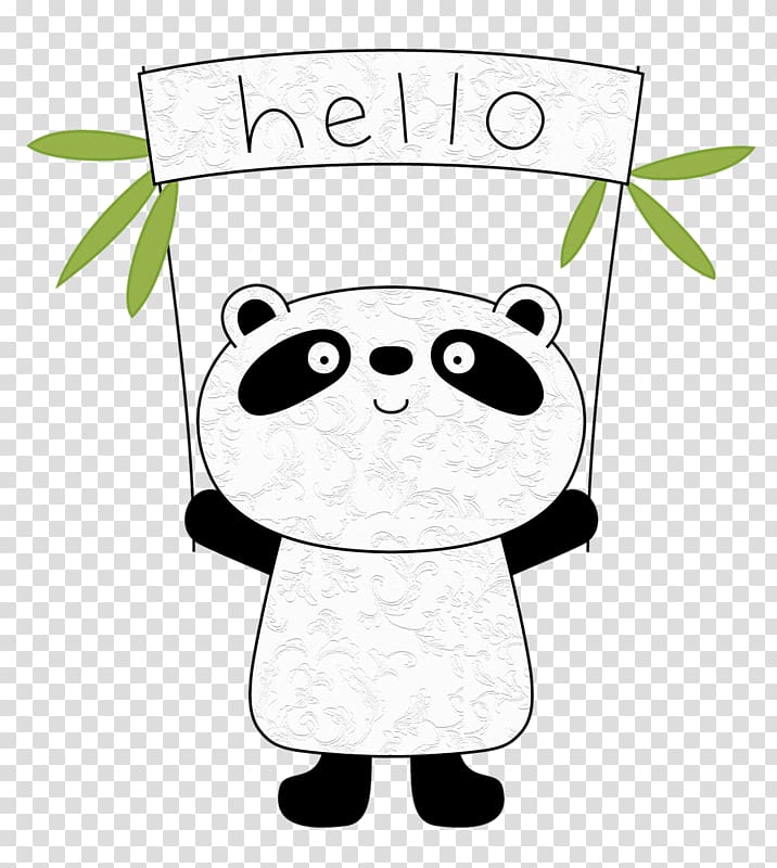 Giant panda Wedding invitation Bear Baby shower Cuteness, HELLO transparent background PNG clipart