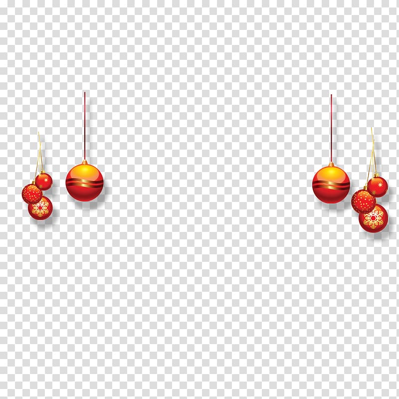 Christmas , Red bell pendant transparent background PNG clipart