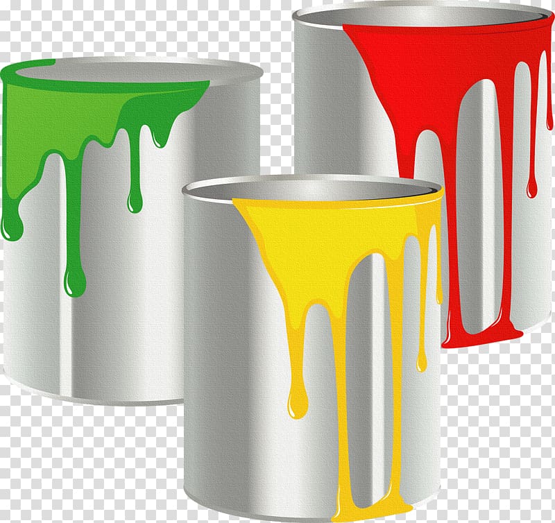 Paintbrush Color Dye, Dye bucket transparent background PNG clipart