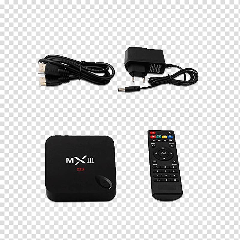 Connection Electrical cable Smart TV 4K resolution Product, Android Tv BOX transparent background PNG clipart