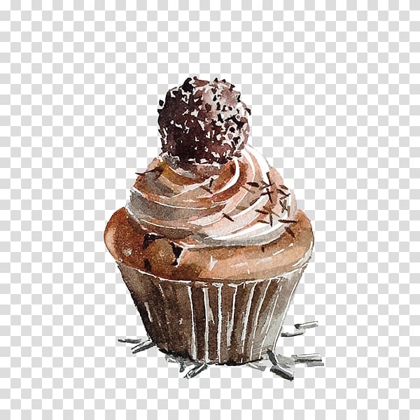 Cupcake Coffee Chocolate cake Muffin Tart, chocolate cake transparent background PNG clipart
