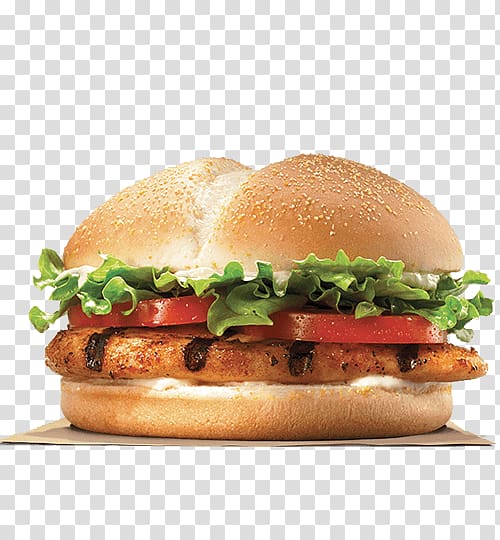 Burger King grilled chicken sandwiches Whopper Hamburger TenderCrisp, burger king transparent background PNG clipart