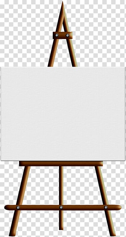 white and brown easel , Easel Painting Art , Wooden triangle transparent background PNG clipart