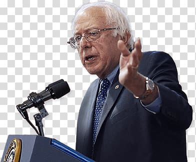 man wearing black blazer near microphone , Bernie Sanders Speech transparent background PNG clipart