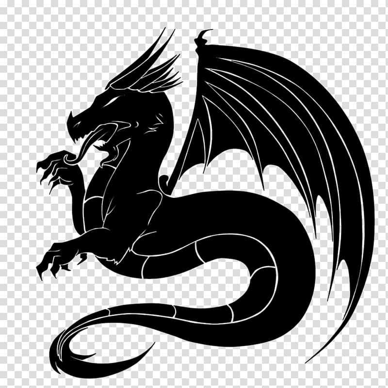 Dragon Black Carnivora Silhouette, Tat transparent background PNG clipart